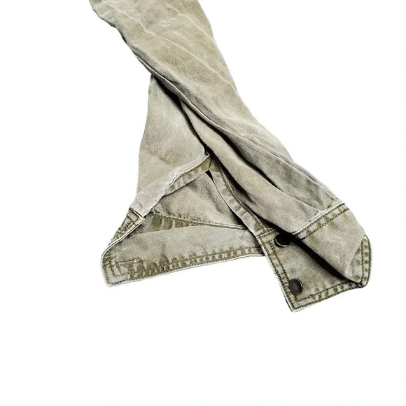 Express Green Tie Front Button Down Dress - Picture 3 of 7